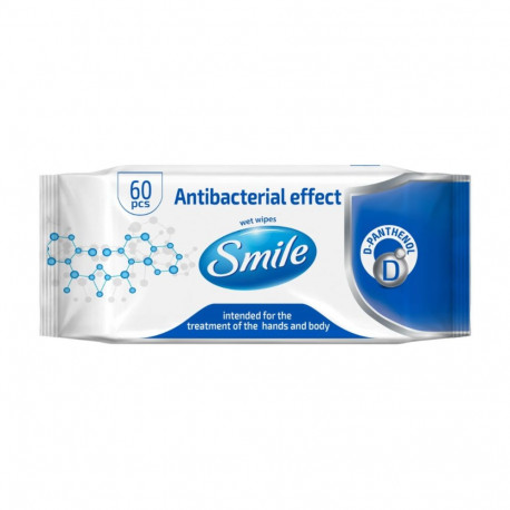 Wipes for hands moistened antibacterial with panthenol SMILE 60 pcs