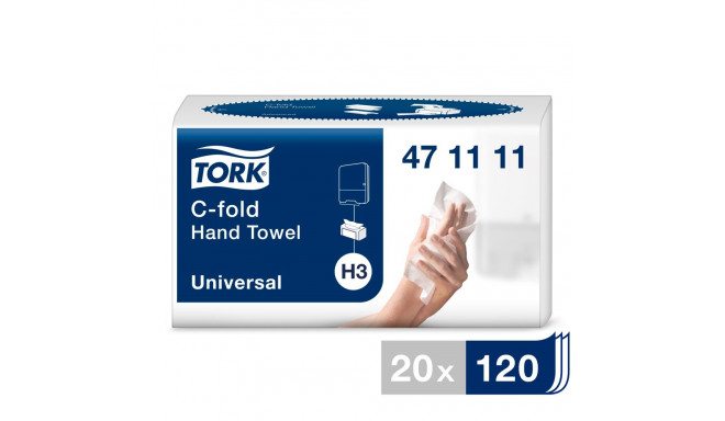 Полотенце бумажное 2-х слойное TORK H3 C-Fold Universal 24x27см 120 листов (471111)