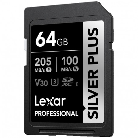 Lexar memory card SDXC 64GB Professional Silver Plus 1066x UHS-I U3 A2 V30 R205/W100
