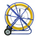 Pilot for pulling cables, fiberglass FRP, 11mm, 200m, with wheels, yellow