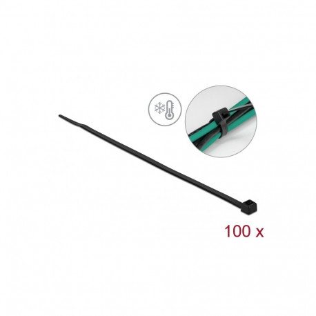 Kaablisidemed 380 × 4.8mm mustad, külmakindlad kuni -40° (100tk)