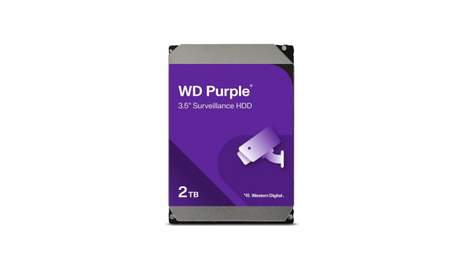 WD Purple 2TB SATA 6Gb/s CE 3.5-tolline sisemine HDD 256MB vahemälu 24x7 Bulk