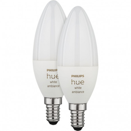 Philips Hue White Ambiance LED-nutikas lamp, BT, E14, 470 lm, 2 tk pakk
