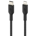 Belkin BOOST CHARGE™ Lightning - USB-C kaapeli punottu, 1m, musta