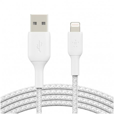 Belkin BOOST CHARGE™ Lightning - USB-A kaabel punutud, 3m, valge