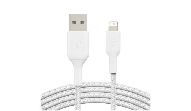 Belkin BOOST CHARGE™ Lightning - USB-A kaapeli punottu, 3m, valkoinen