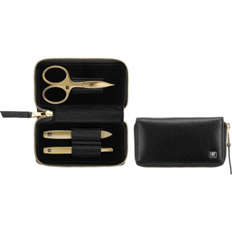 ZWILLING Twinox Gold Edition maniküürikomplekt 97747-004-0 – mustast nahast vutlar 3 osa – must