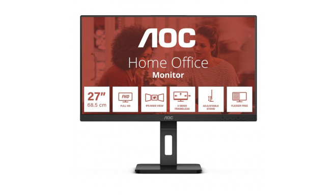 "68,6cm/27"" (1920x1080) AOC 27E3QAF 16:9 FHD IPS 4ms 75Hz HDMI VGA DP Speaker Pivot Black"