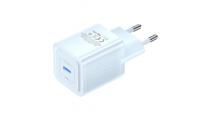 Wall charger, Vention, FEPL0-EU, USB-C, 20W, GaN (blue)