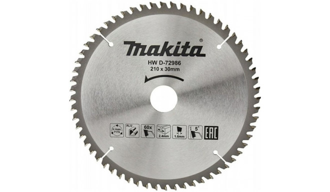 Cutting disc for aluminum MAKITA 210x30x2.4 60T 5°