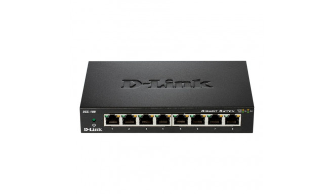 D-Link | Lüliti | DGS-108/E | Haldamata | Lauaarvuti | Gigabit Ethernet (vask) portide arv 8 | 60 ku