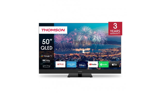 TV Set|THOMSON|50"|4K/Smart|QLED|3840x2160|Wireless LAN|Bluetooth|Google TV|Black|50QG6C14