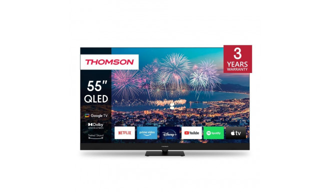 TV Set|THOMSON|55"|4K/Smart|QLED|3840x2160|Wireless LAN|Bluetooth|Google TV|Black|55QG6C14