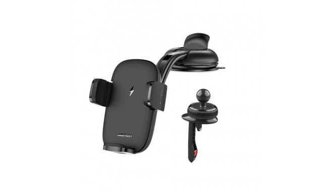 Acefast automatic phone holder for windshield, cockpit and air vent with Qi 15W wireless charger bla