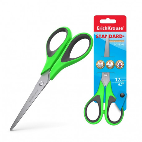 Scissors ErichKrause® Standard+, 17 cm (blister 1 pcs)