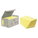 Note paper 38x51mm POST-IT Recycled 653RY yellow 6x100 sheets