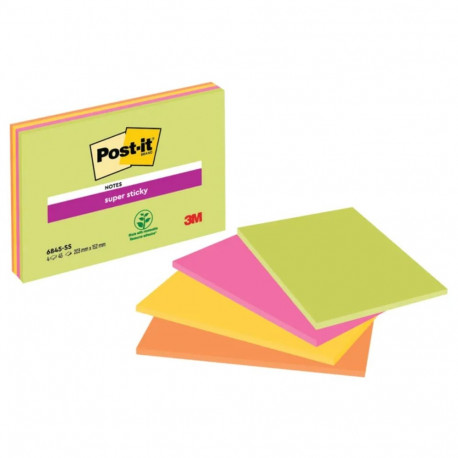 Märkmepaber 200x149mm A5 POST-IT 6845 Super Sticky 4x45 lehte
