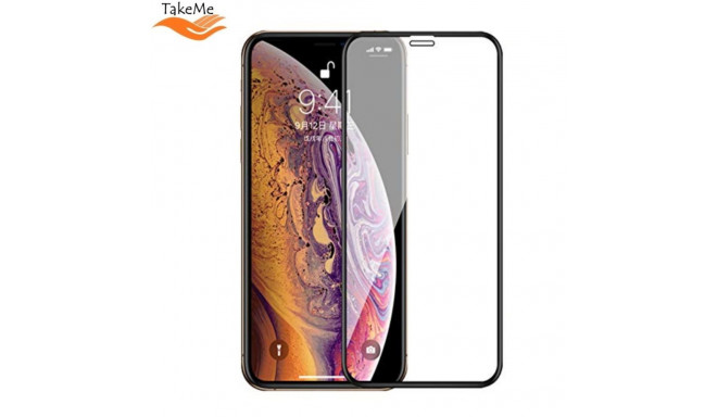 TakeMe HARD Ceramic Pilnas virsmas Aizsargstikls priekš Apple iPhone 11 / iPhone XR Melns