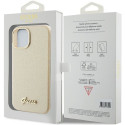 GUESS case for IPHONE 13 / 14 / 15 GUHCP15SPGMCSD (Glitter Glossy Script) gold