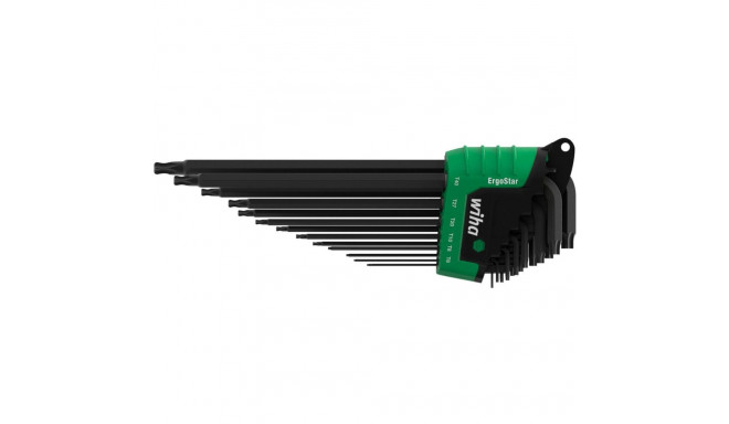 Wiha TORX L-key set in ErgoStar holder, screwdriver (black/green, 13 pieces)