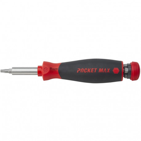PocketMax kruvikeeraja magnetiline otsikute hoidikuga 9-osaline, must/punane