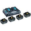 Makita Power Source Kit 18V 5Ah, set (black, 4x battery BL1850B, 1x charger DC18RD)