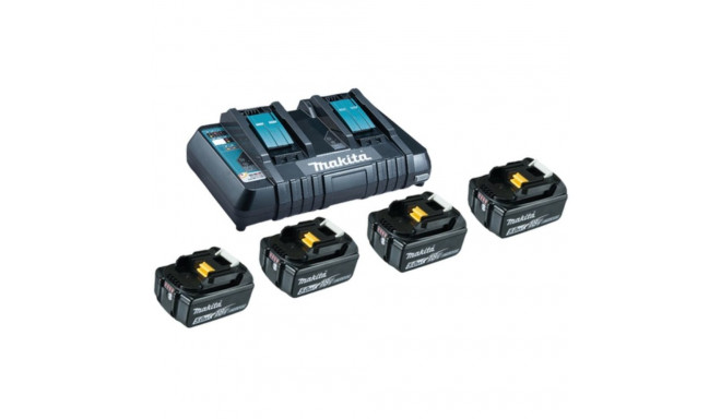 Makita Power Source Kit 18V 5Ah, set (black, 4x battery BL1850B, 1x charger DC18RD)