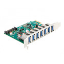 DeLOCK PCI Express x1 card for 7 x external USB 5 Gbps Type-A socket, USB controller