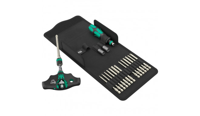 Wera Kraftform Kompakt 400 RA SHK Set 1, with ratchet function, bit set (black/green, 1/4, 19 pieces