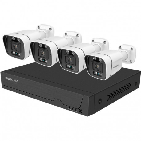FNA nvr-komplekt 108 E B4 2T FNA108E 8-kanaline, 4x V8EP kaamerat, must/valge
