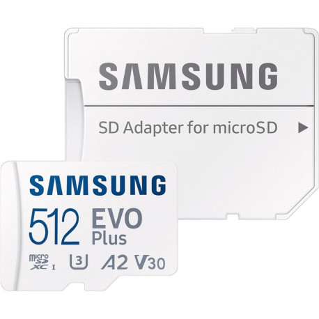 EVO Plus microSDXC mälukaart 512GB (2024) UHS-I U1 Class 10 V10 A1, valge