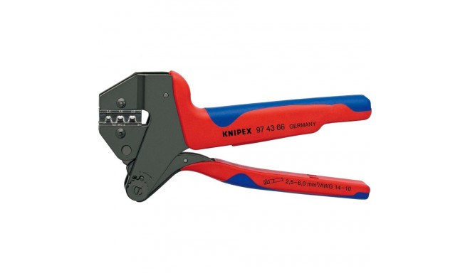 KNIPEX Crimping system pliers 97 43 66 EVO, crimping pliers (red/blue, for MC4 EVO 2 solar connector
