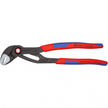 Cobra QuickSet toru- ja veepump-tangid 87 22 250 250mm torudele kuni 2", punane/sinine