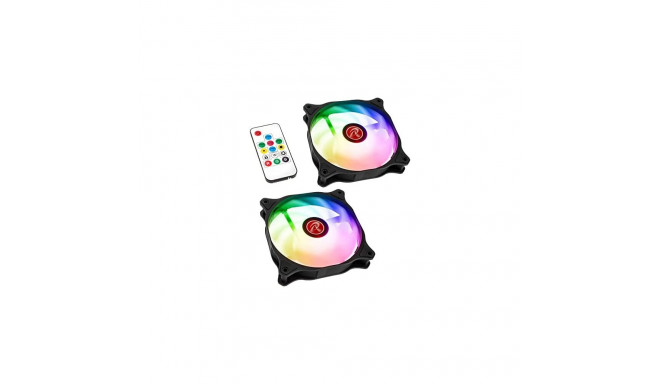 RAIJINTEK EOS 12 RBW ADD -2 120x120x25, case fan (black/transparent, 2 pieces, without controller)