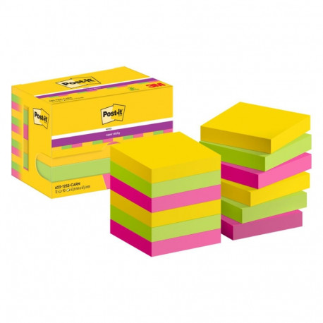 Märkmepaber 47x47mm POST-IT SS Carnival 12x90 lehte