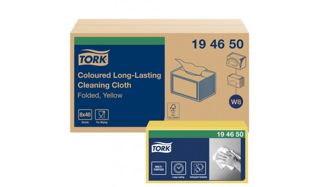 Puhastuslapid korduvkasutatavad TORK 30x38,5cm W8 kollane