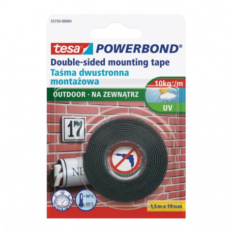 Vahtteip kahepoolne 119mmx1,5m TESA välitingimustes (-20°C +90°C)