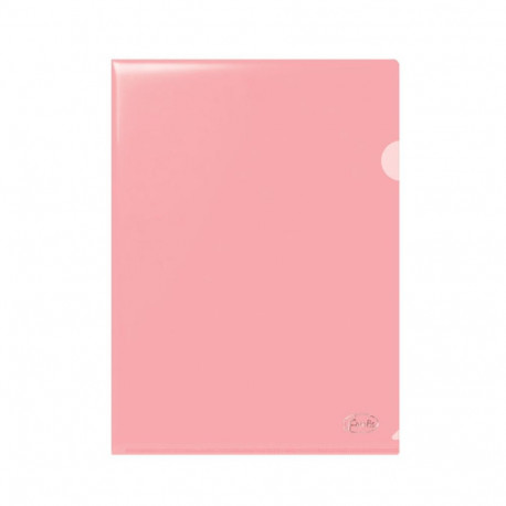 Plastic pocket A4 L-pocket 115mic pink 12 pcs