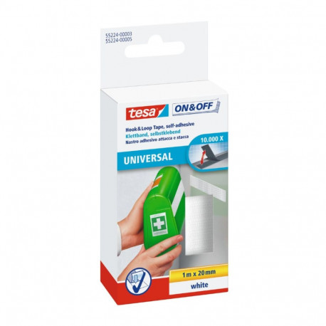 Velcro tape self-adhesive TESA 20mmx1m white