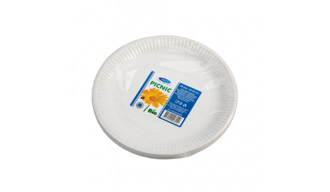 Cardboard plate SMILE 23cm white 25 pcs in a pack