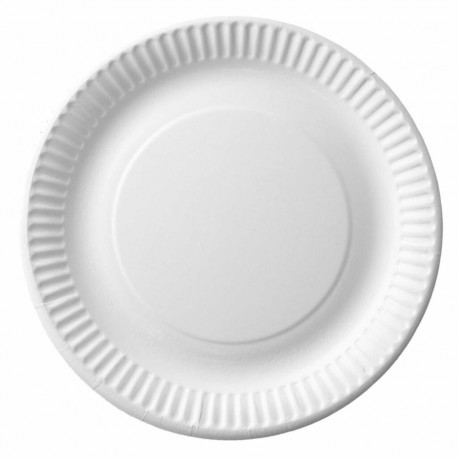 Cardboard plate 15 cm white 100 pcs in a pack