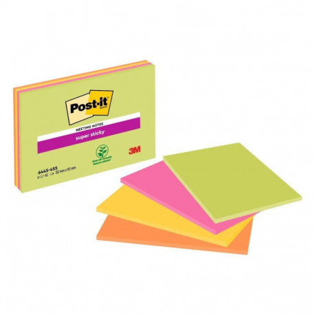 Märkmepaber 101x152mm POST-IT 6445 Super Sticky 4 värvi x45 lehte