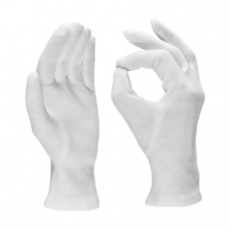 Cotton work gloves with micro dots M/8 white