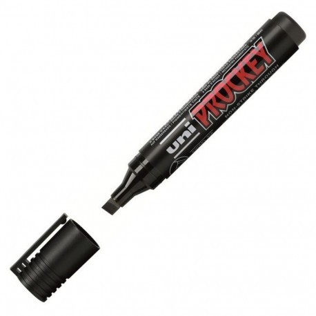 Permanent marker with cut tip UNI-BALL Prockey PM126 black