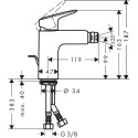 BIDET MIXER LOGIS 71200000 WITH BOTTOM