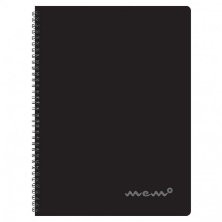 Folder in spiral binding A4 MEMO lined black 60 pages