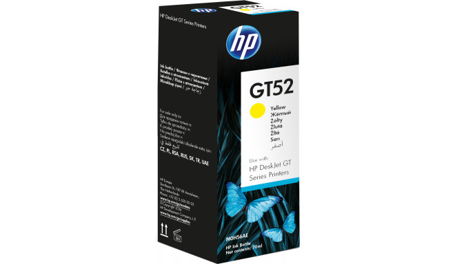 HP GT52 Yellow Ink Bottle, 8000 pages, for HP DeskJet GT series, Cronos