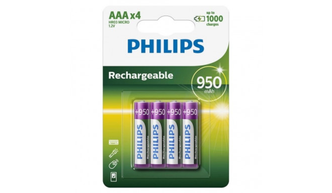 Philips HR03 AAA 950mAh rechargeable batteries 4 pcs.