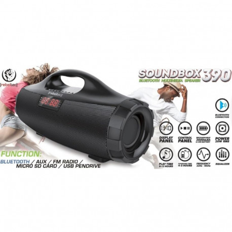 Rebeltec kaasaskantav bluetooth-kõlar 390 20W RMS, must