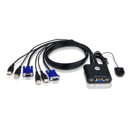 Aten 2-pordiline KVM-kaablilüliti, VGA- ja USB-ühendustega